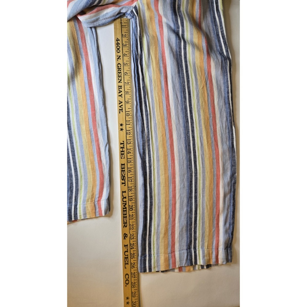 Laundry by Shelli Segal Pants Womens S Linen Wide Leg Striped Boho Chic Relaxed - Picture 14 of 15